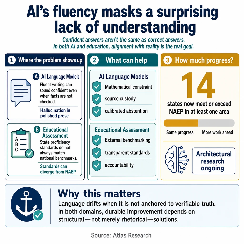 Infographic: AI's fluency masks a surprising lack of understanding